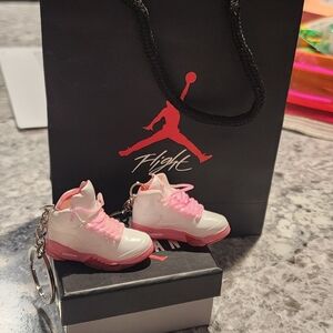 New Sneakers Keychain in Pink and White